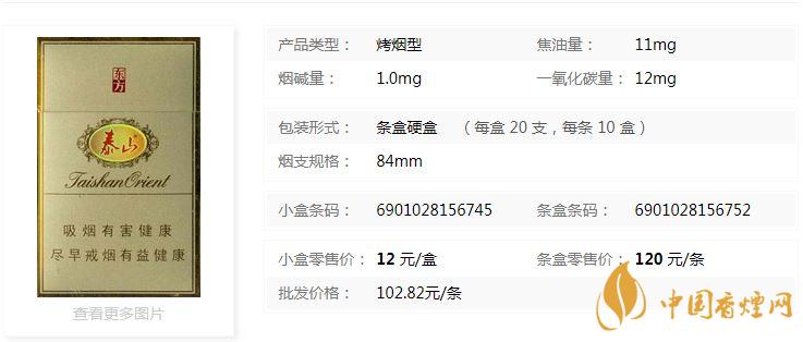 泰山東方硬盒多少錢一盒價格？泰山東方香煙價格表圖2020