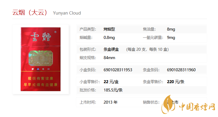 云煙大云怎么樣  云煙大云香煙口感測評分析
